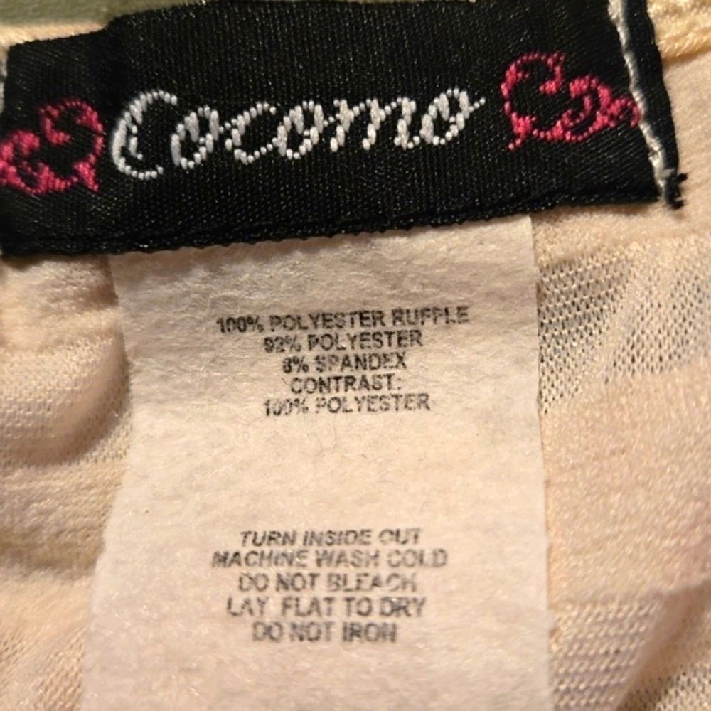 Cocomo Women’s XL Soft Tiered Ruffle Blouse - Pale Peach Stretch Fabric - Picture 7 of 10